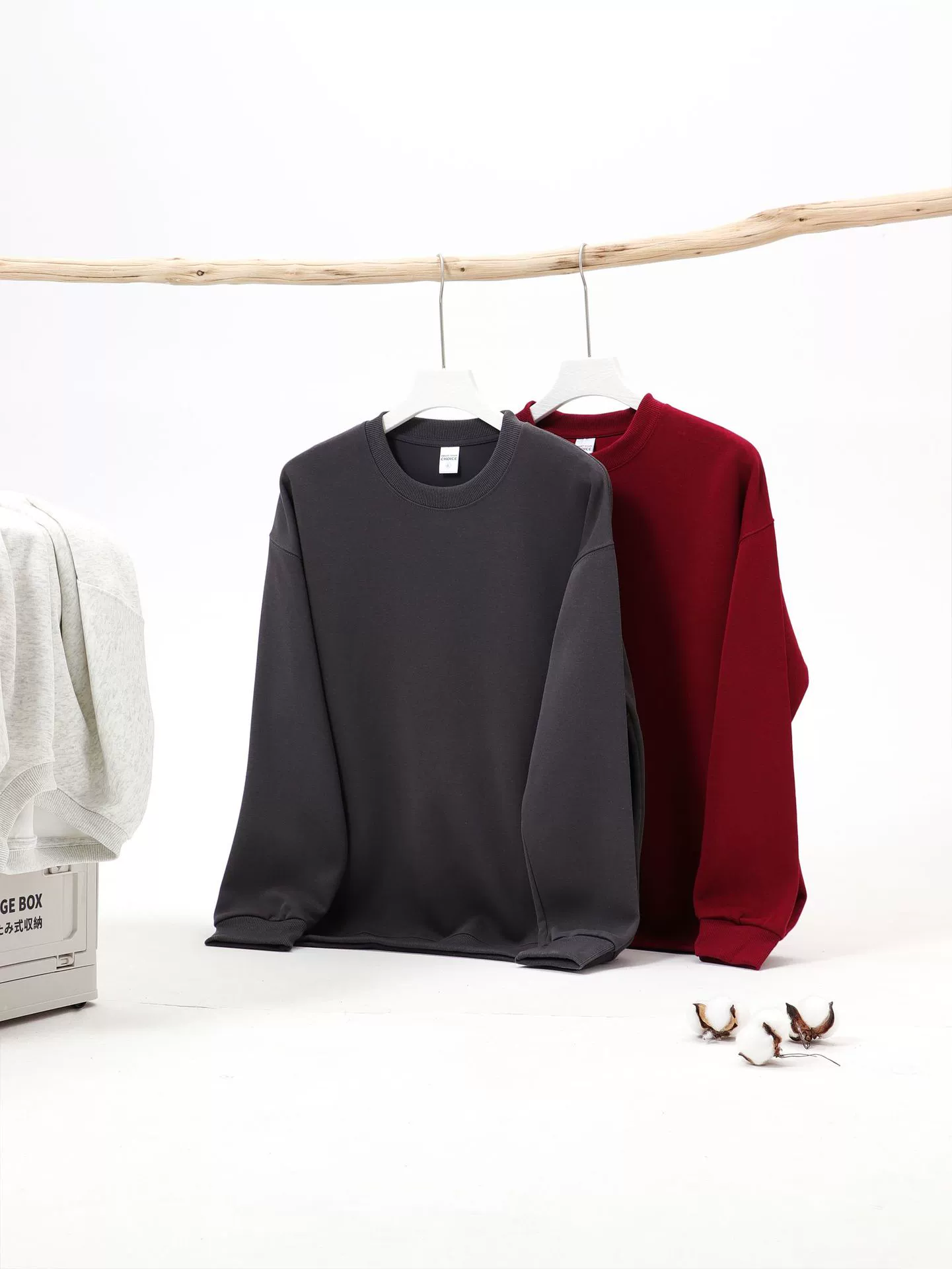 Premium Heavyweight 350G Composite Cotton Unisex Loose Fit Round Neck Sweatshirt - Model: 734132853523 - 图片 5