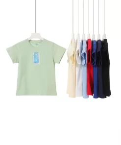 Alternative view of Trendy Solid-Color Kids' T-Shirt: 230g Sorona Cooling Fabric, Crew Neck, Short Sleeve, Outdoor Tech, 5A Antibacterial & Breathable- Model: 910305080354
