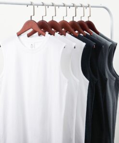 Heavyweight 230g Pure Cotton Crewneck Sleeveless Muscle T-Shirt Men