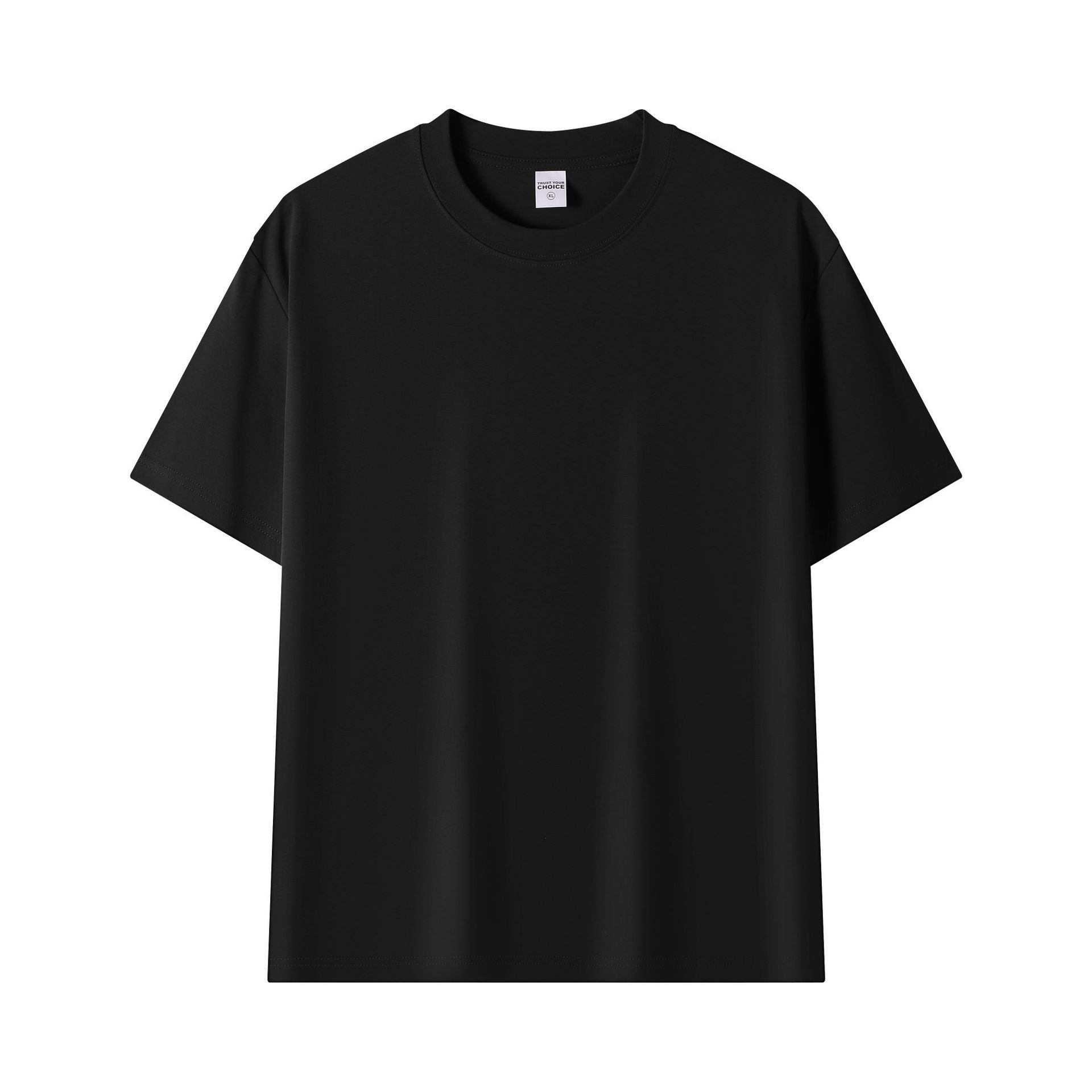 American Style 240G Heavyweight Combed Cotton Short Sleeve T-shirt, Unisex Loose Drop Shoulder Solid Color Crew Neck Tee for Wholesale- Model: 888895930264 - 图片 7