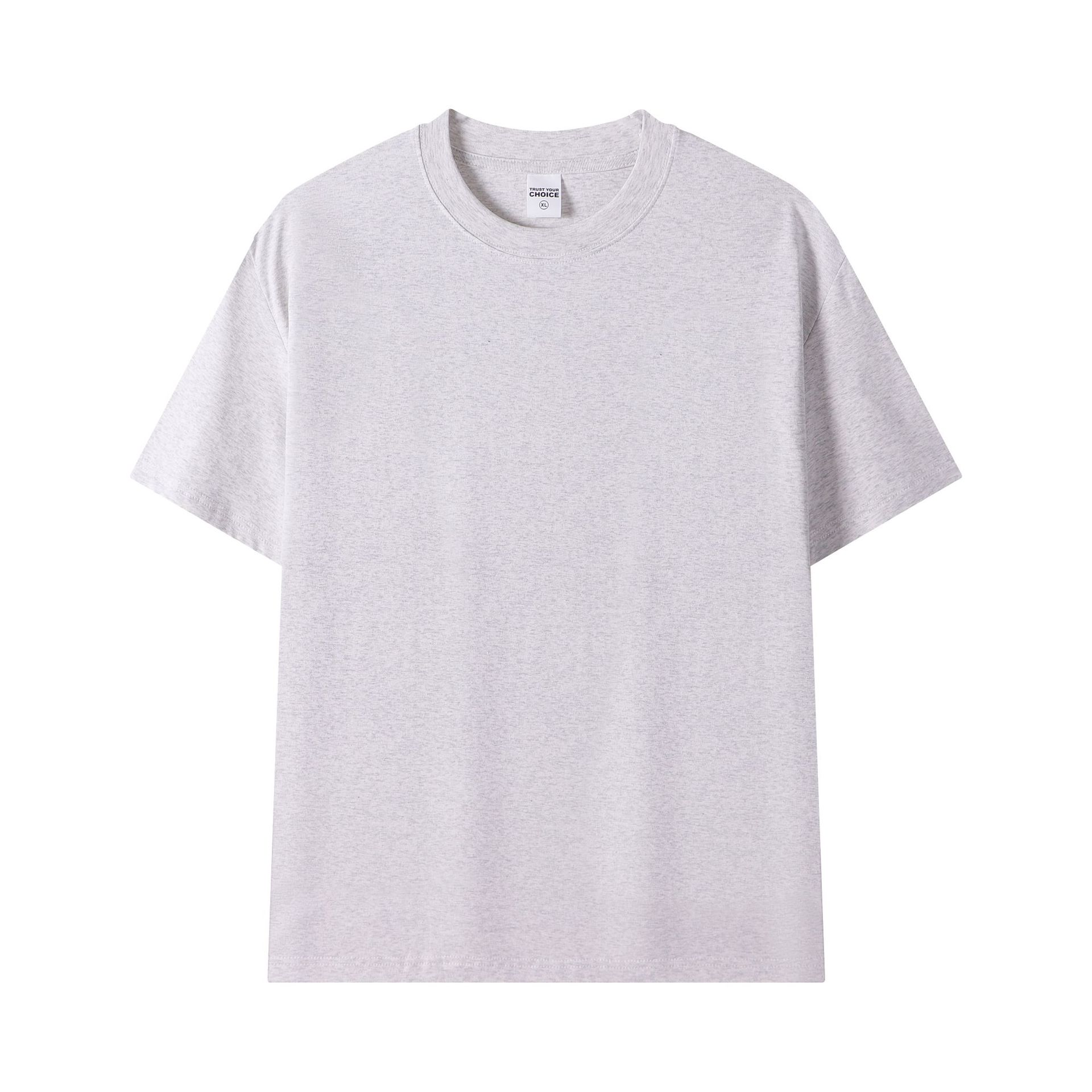 American Style 240G Heavyweight Combed Cotton Short Sleeve T-shirt, Unisex Loose Drop Shoulder Solid Color Crew Neck Tee for Wholesale- Model: 888895930264 - 图片 9