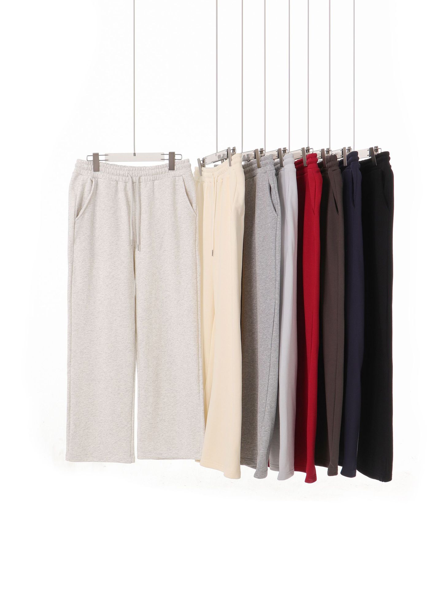 Heavyweight 420g French Terry Men's Straight-Leg Sweatpants – Loose-Fit Casual Athleisure Style with Pockets - Model: 968053168081