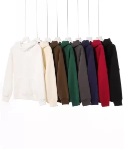 Alternative view of Vintage-style heavyweight (480g) Amekaji hooded sweatshirt featuring thick, dense fleece and a drop-shoulder design; suitable for both men and women - Model: 682382254455