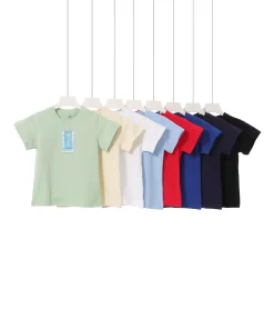 Trendy Solid-Color Kids' T-Shirt: 230g Sorona Cooling Fabric, Crew Neck, Short Sleeve, Outdoor Tech, 5A Antibacterial & Breathable- Model: 910305080354