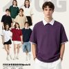 Men's Loose Casual Polo Shirt for Spring Summer with Contrast Collar - Model: 1019397771558