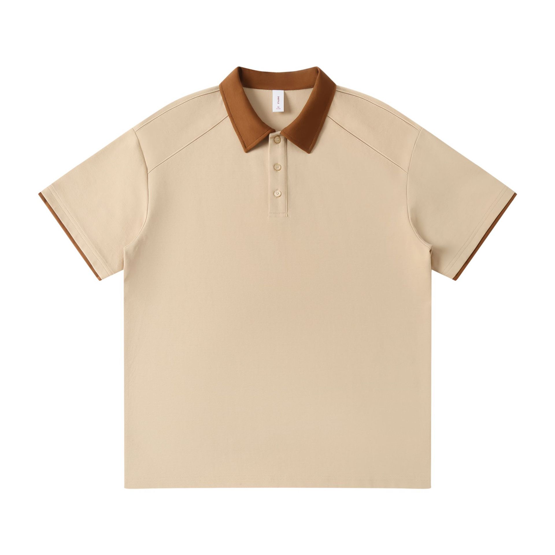 Men's Loose Casual Polo Shirt for Spring Summer with Contrast Collar - Model: 1019397771558 - 图片 10