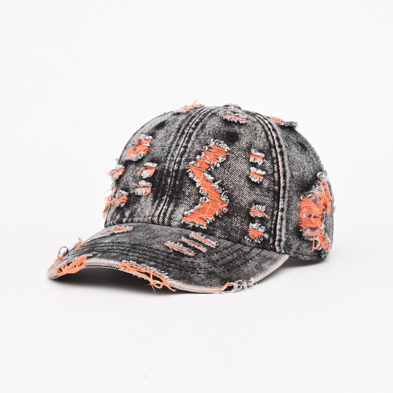 Ripped Denim Baseball Cap for Casual Outdoor Sun Protection - Model: 972669837956 - 图片 7