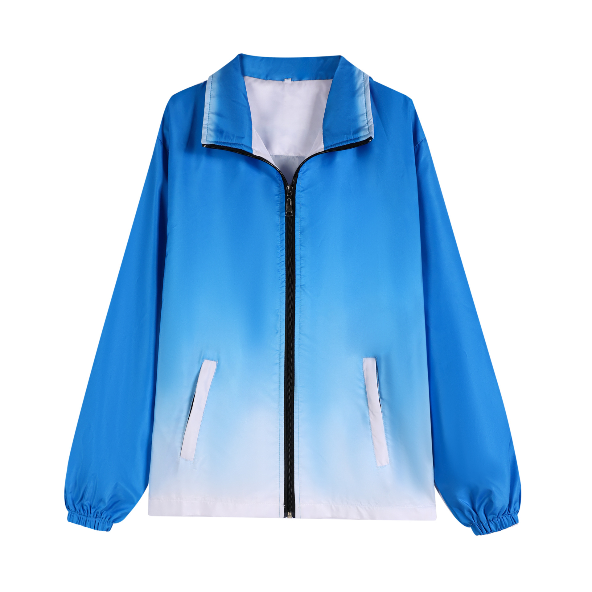 Color-Block Loose-Fit Coat for Daily Wear with Zipper and Stand Collar - Model: 660925630963 - 图片 8