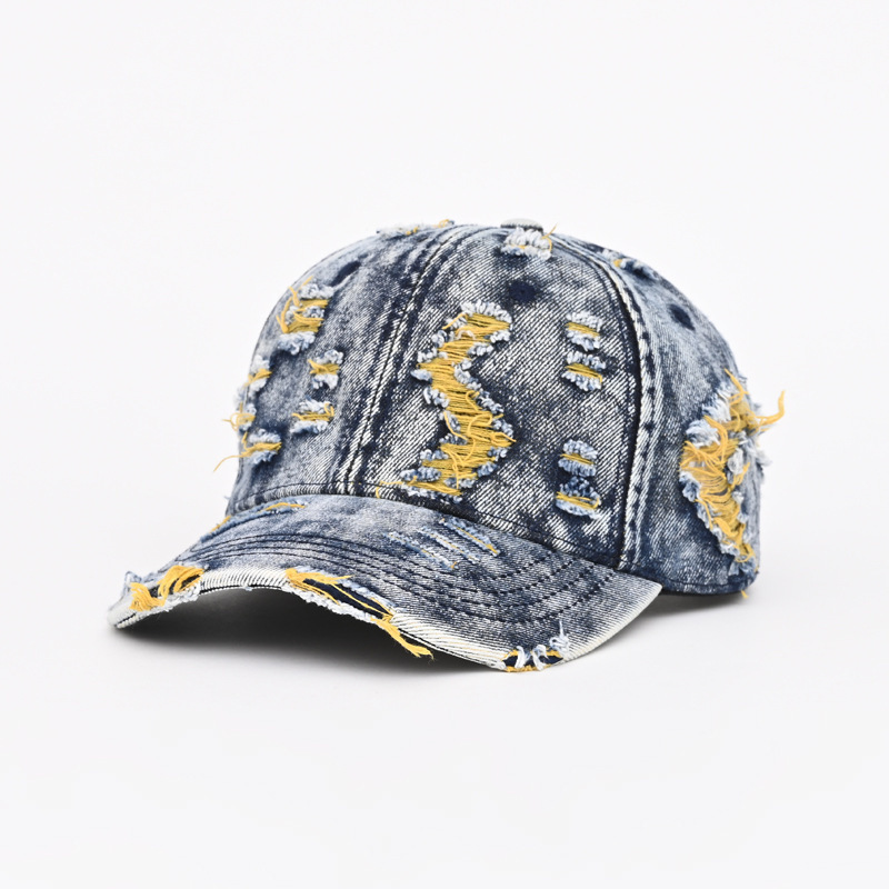 Ripped Denim Baseball Cap for Casual Outdoor Sun Protection - Model: 972669837956 - 图片 4