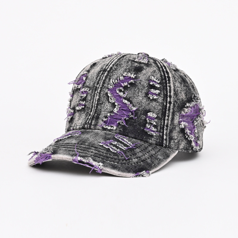 Ripped Denim Baseball Cap for Casual Outdoor Sun Protection - Model: 972669837956 - 图片 10