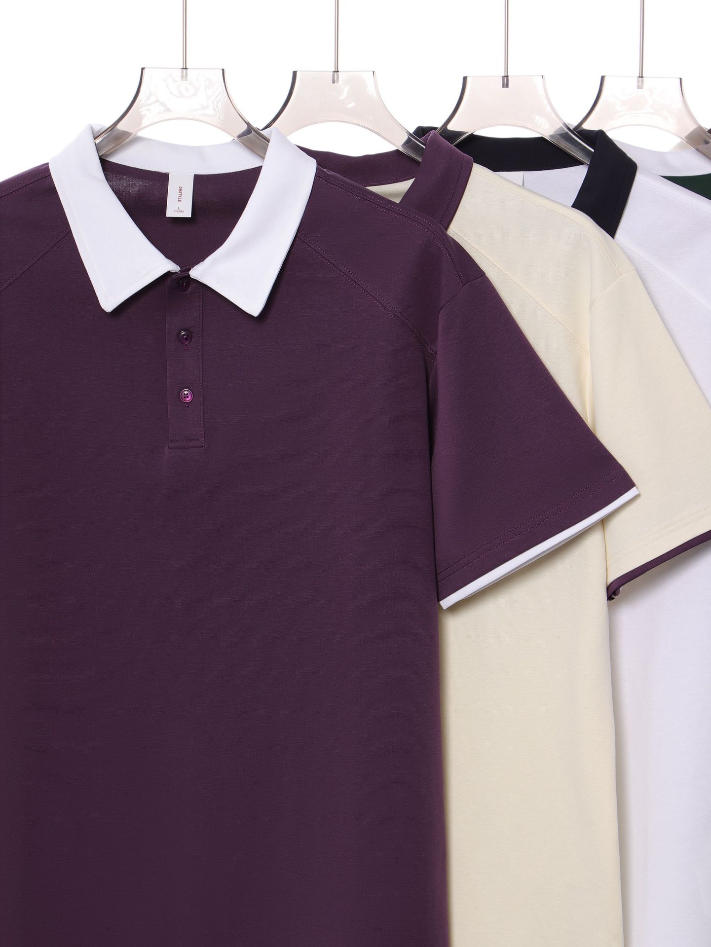 Men's Loose Casual Polo Shirt for Spring Summer with Contrast Collar - Model: 1019397771558 - 图片 4