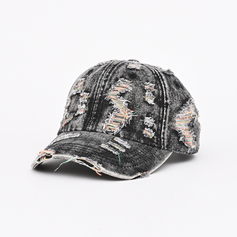Ripped Denim Baseball Cap for Casual Outdoor Sun Protection - Model: 972669837956 - 图片 6