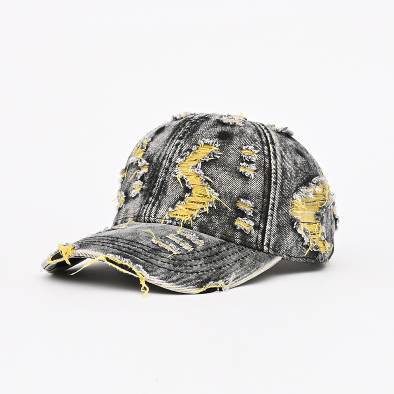 Ripped Denim Baseball Cap for Casual Outdoor Sun Protection - Model: 972669837956 - 图片 5