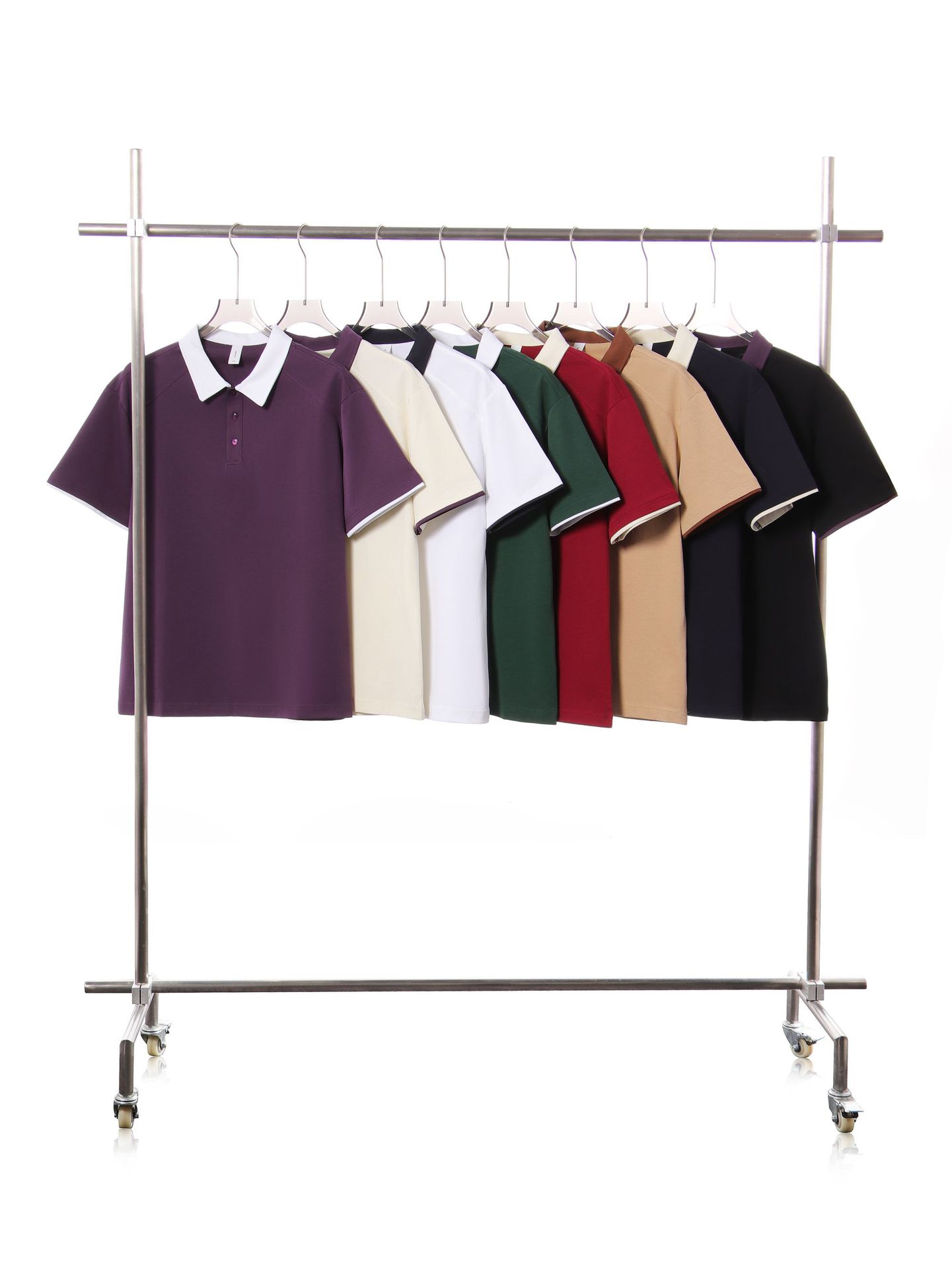 Men's Loose Casual Polo Shirt for Spring Summer with Contrast Collar - Model: 1019397771558 - 图片 3