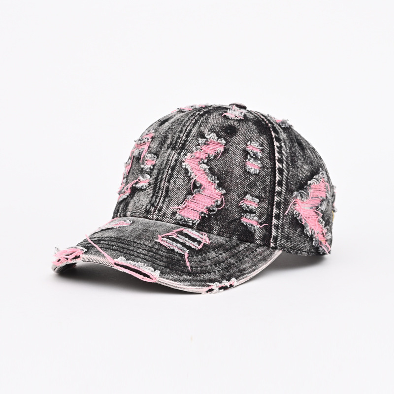Ripped Denim Baseball Cap for Casual Outdoor Sun Protection - Model: 972669837956 - 图片 3