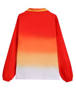 Alternative view of Color-Block Loose-Fit Coat for Daily Wear with Zipper and Stand Collar - Model: 660925630963