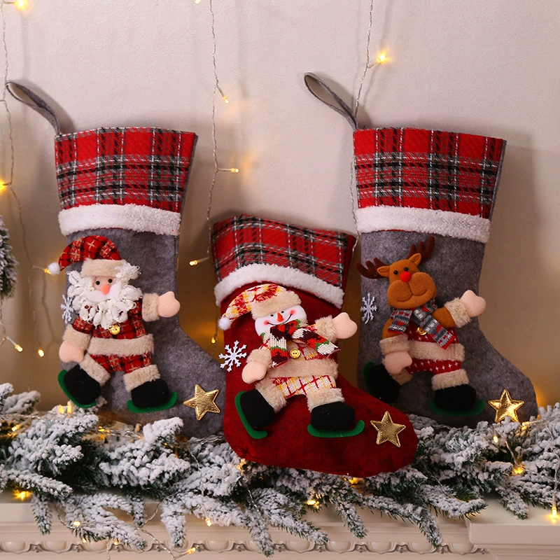 Christmas Decoration Plush Sock for Gift Giving and Candy Storage - Model: 597818713707 - 图片 3