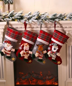 Christmas Decoration Plush Sock for Gift Giving and Candy Storage - Model: 597818713707