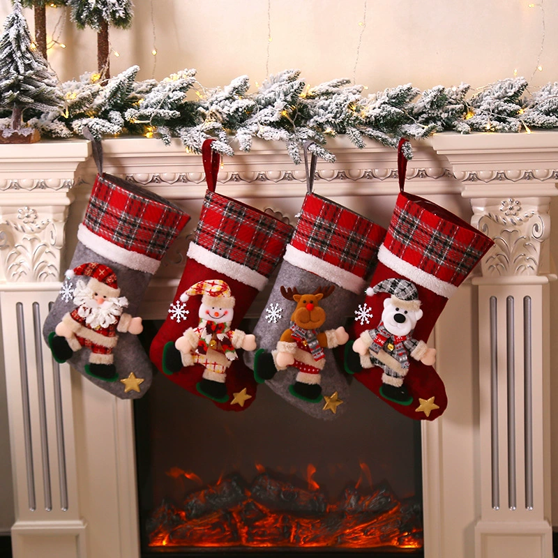 Christmas Decoration Plush Sock for Gift Giving and Candy Storage - Model: 597818713707