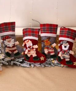 Alternative view of Christmas Decoration Plush Sock for Gift Giving and Candy Storage - Model: 597818713707