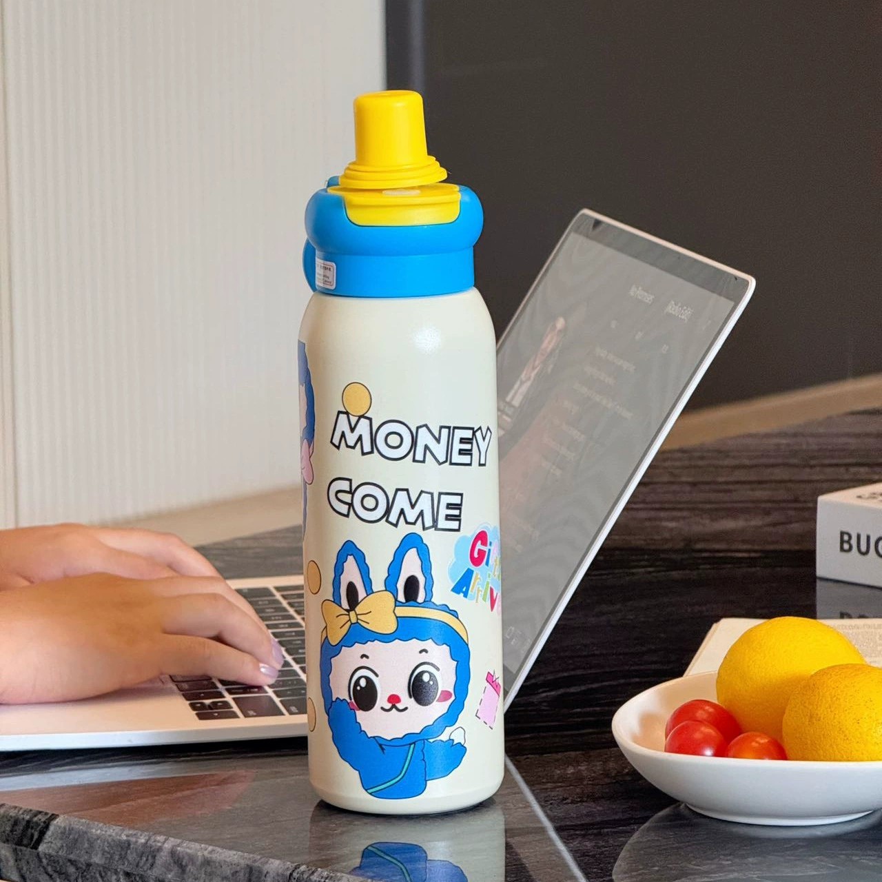 Cartoon Thermos Cup for School with Straw and Handle - Model: 992492362118 - 图片 3