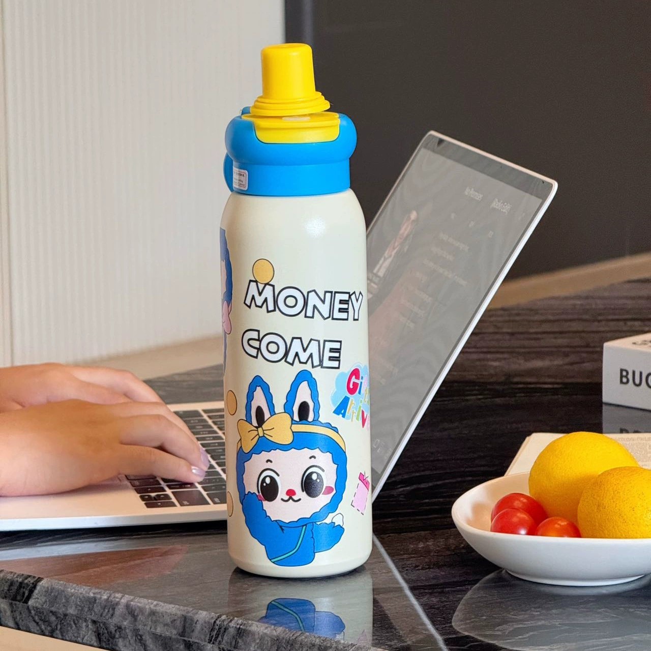 Cartoon Thermos Cup for School with Straw and Handle - Model: 992492362118 - 图片 6