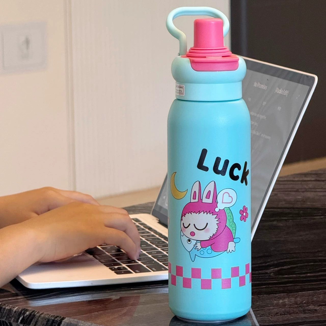 Cartoon Thermos Cup for School with Straw and Handle - Model: 992492362118 - 图片 7