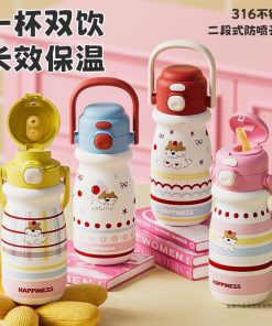 Cartoon Pop-Up Cup for Outdoor Adventures with Large Capacity - Model: 992469598605
