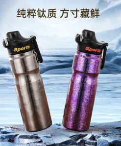 Titanium Water Bottle for Cycling Travel Camping - Model: 1033703589568