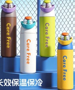 Insulated Sports Water Bottle with Straw for Gym Travel - Model: 1036028592192
