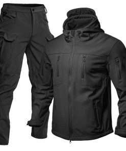 Softshell Jacket and Pants Set for Winter Mountaineering with Fleece Lining - Model: 959965894377