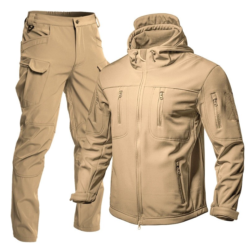 Softshell Jacket and Pants Set for Winter Mountaineering with Fleece Lining - Model: 959965894377 - 图片 3