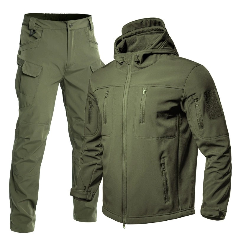 Softshell Jacket and Pants Set for Winter Mountaineering with Fleece Lining - Model: 959965894377 - 图片 5