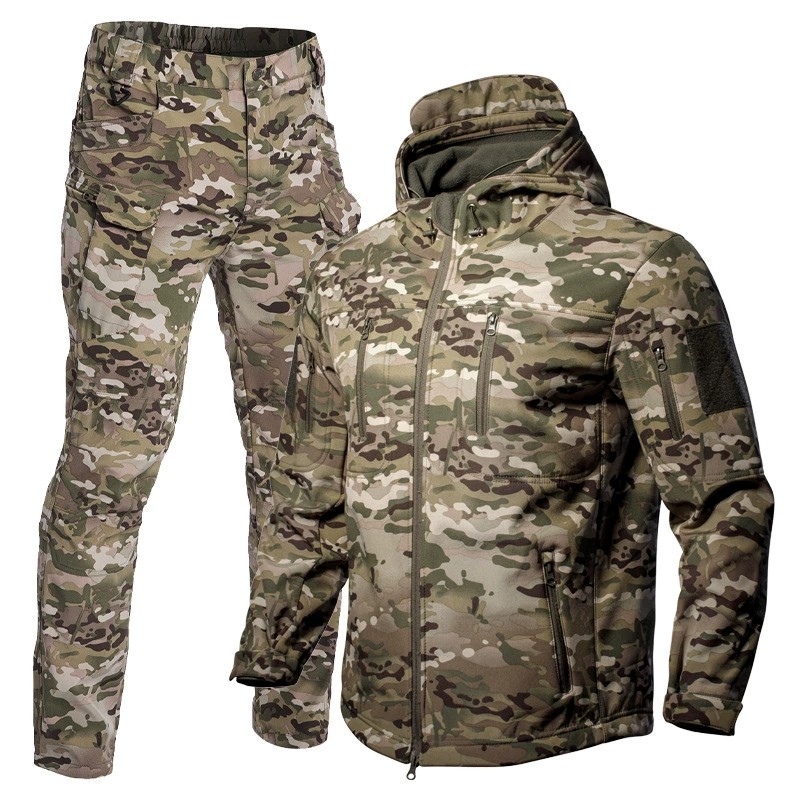 Softshell Jacket and Pants Set for Winter Mountaineering with Fleece Lining - Model: 959965894377 - 图片 6