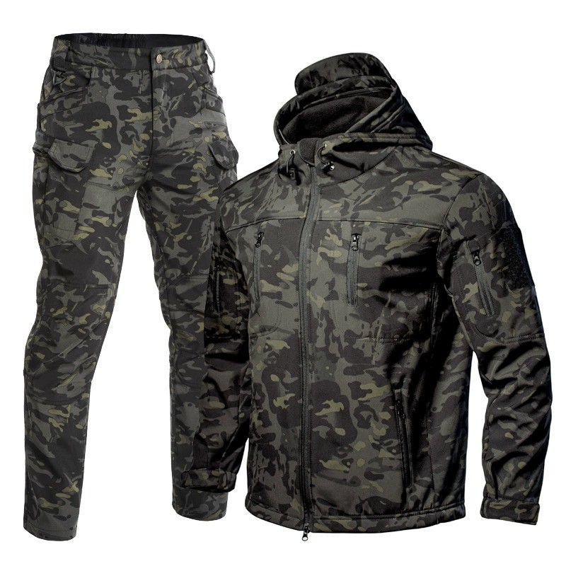Softshell Jacket and Pants Set for Winter Mountaineering with Fleece Lining - Model: 959965894377 - 图片 7