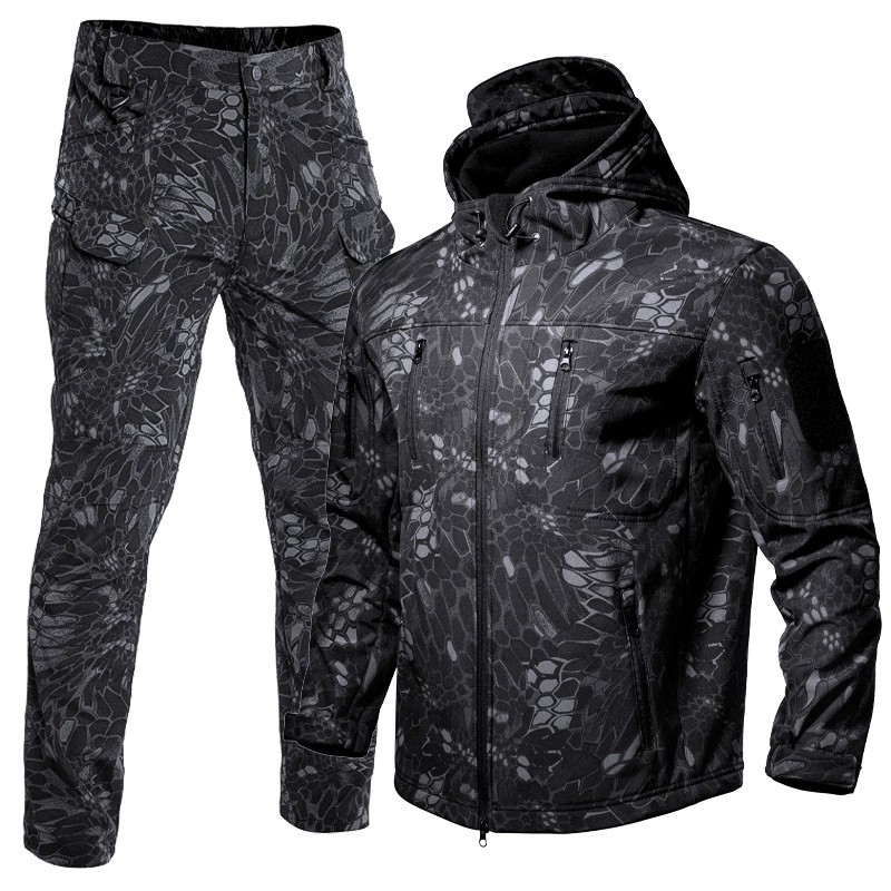 Softshell Jacket and Pants Set for Winter Mountaineering with Fleece Lining - Model: 959965894377 - 图片 8