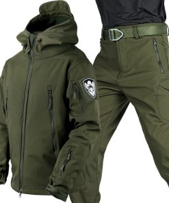 Outdoor Mountaineering Suit with Fleece Lining for Cold Weather - Model: 975093442887