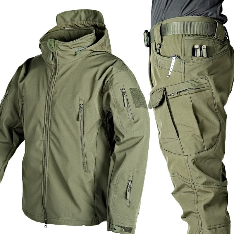Tactical Outerwear Set for Autumn Winter Mountaineering with Multi-pocket - Model: 805709605737