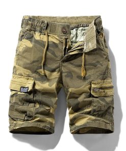 Camouflage Cargo Shorts for Outdoor Hiking with Stretch Fabric - Model: 721703686157
