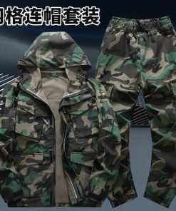 Alternative view of Men's Long-Length Labor Protective Workwear Set for Military Enthusiasts, Camouflage Outerwear - Model: 926238281314