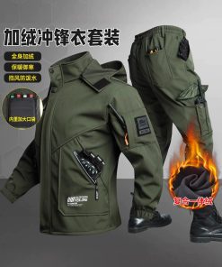 Alternative view of Men's Winter Work Jacket with Fleece Lining for Outdoor Labor Protection - Model: 1010456492779
