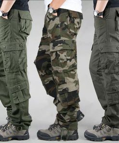 Men's Multi-Pocket Cargo Pants for Work with Durable Cotton - Model: 781166790206
