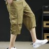 Men's Loose Cargo Capri Pants for Summer Sports with Multi-Pockets - Model: 896419391897