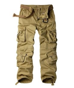 Men's Cargo Pants for Outdoor Sports, Multi-Pocket, Loose Fit, Straight-Leg - Model: 980587897122