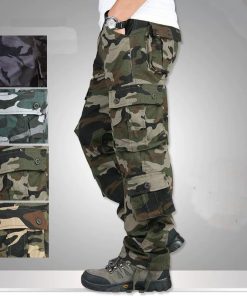 Men's Cargo Pants for Work with Multi-Pockets and Camouflage - Model: 773324160615