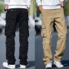 Men's Loose Cargo Pants for Outdoor Hiking with Multi-Pockets - Model: 896556719980