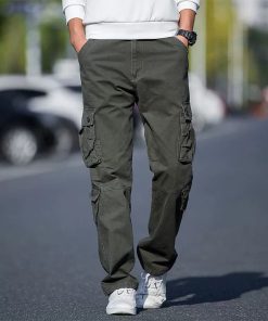Alternative view of Men's Loose Cargo Pants for Outdoor Hiking with Multi-Pockets - Model: 896556719980