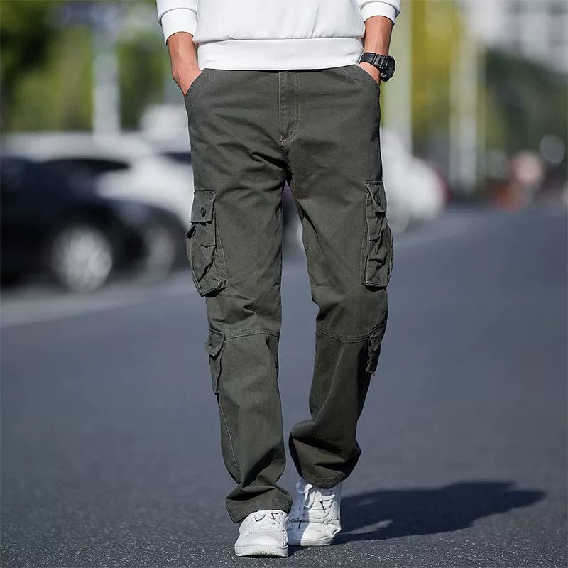 Men's Loose Cargo Pants for Outdoor Hiking with Multi-Pockets - Model: 896556719980 - 图片 2