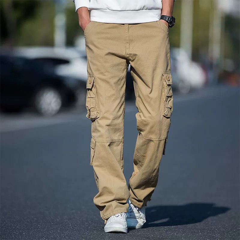 Men's Loose Cargo Pants for Outdoor Hiking with Multi-Pockets - Model: 896556719980 - 图片 3