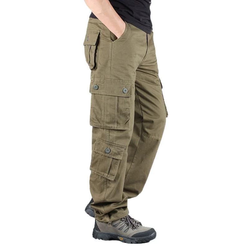 Men's Loose Cargo Pants for Outdoor Hiking with Multi-Pockets - Model: 896556719980 - 图片 5